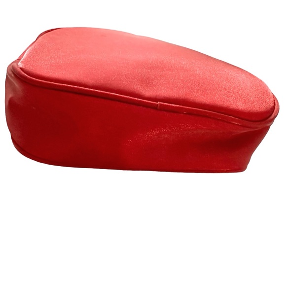 Christian Dior Parfums Red Satin Make-up Bag Gold Sparkle Authentic - Picture 10 of 10